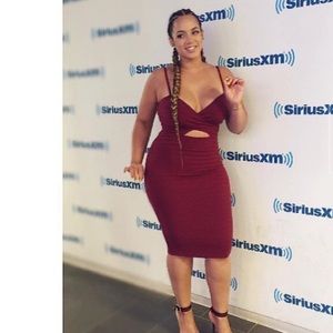 Fashion Nova Set you Free Burgundy Midi Dress